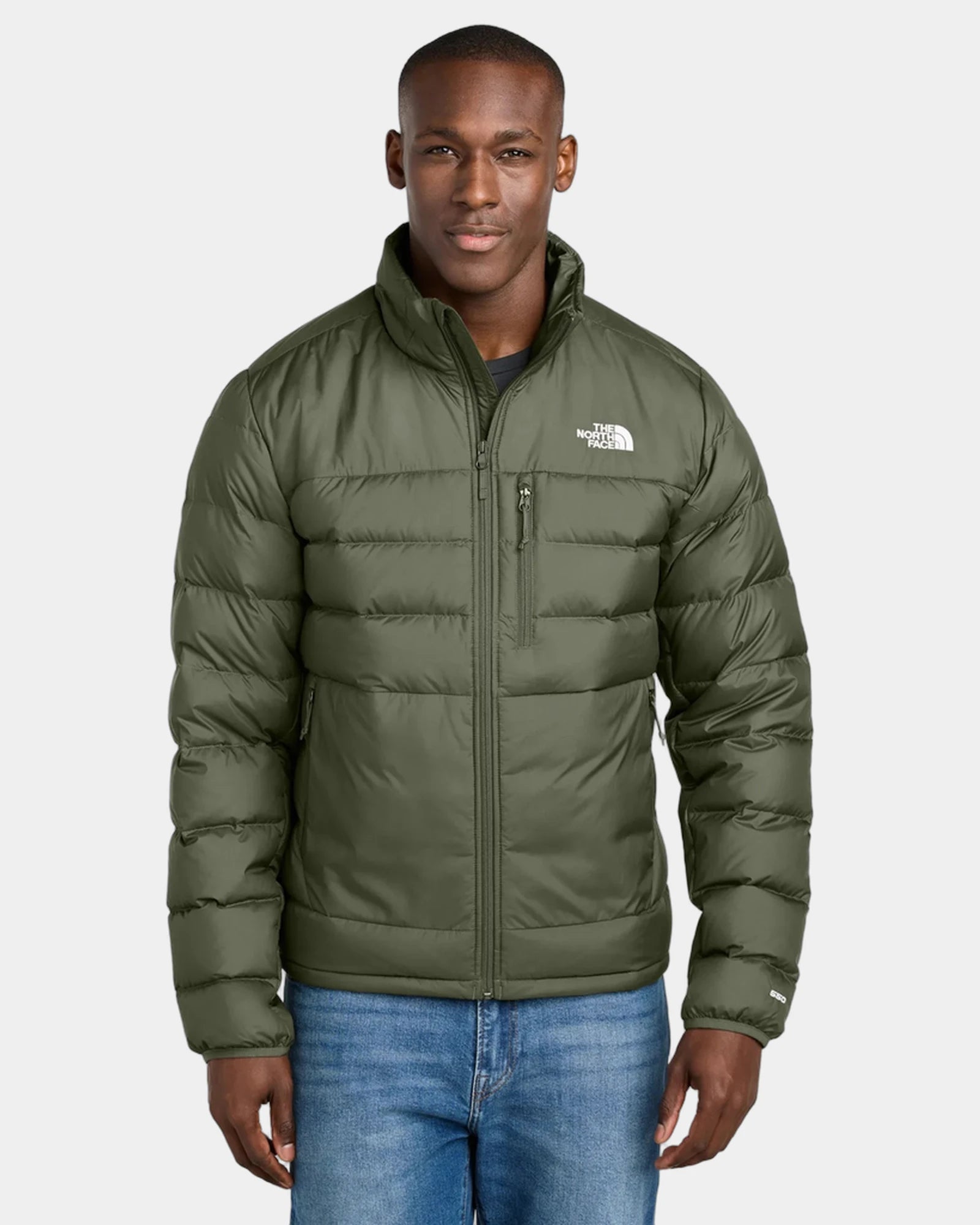 Custom recycled polyester The North Face Down Hybrid Jacket - New Taupe Green